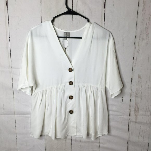 asos Tops - asos Womens Blouse White Button Front Size 2 NWT